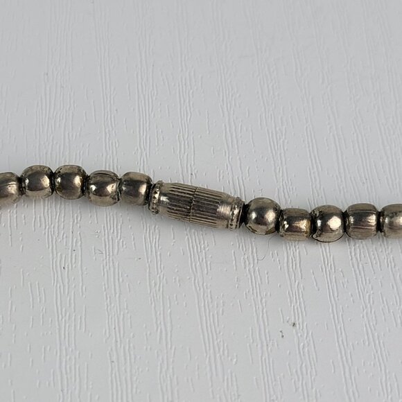 Antique Elgin American Etched Silver Plat Oval Link Necklace Statement 20.5 Inch - Picture 6 of 8